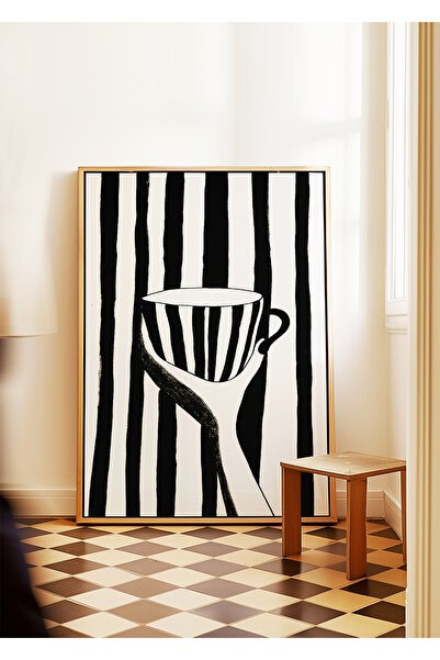 ARTHOUSECOLLECTIVE Poster cu cafea în dungi – Colecția Cafea – Poster fără ca...