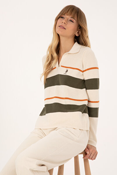 U.S. Polo Assn. Women's Cream Melange Sweater 50308850-Vr159