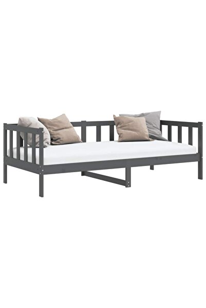 vidaxl Day Bed without Mattress Grey Solid Wood Pine 90x200cm