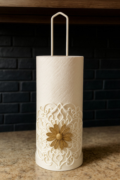 CHANCE GİFT حامل مناشف معدني مع حامل زهور، حامل مناشف عمودي يوضع فوق المنضدة، مقاوم للصدأ، 30 سم