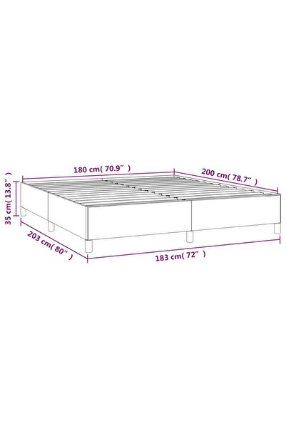vidaxl Bed Frame without Mattress Cream 180x200 cm Super King Fabric