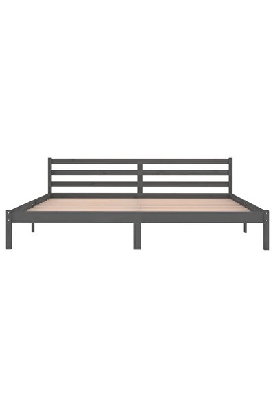 vidaxl Bed Frame without Mattress Solid Wood Pine 200x200cm Grey