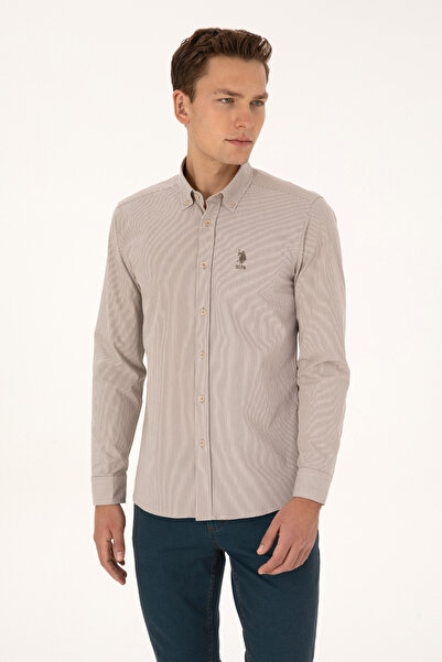 U.S. Polo Assn. Men's Stone Long Sleeve Shirt 50308522-Vr049