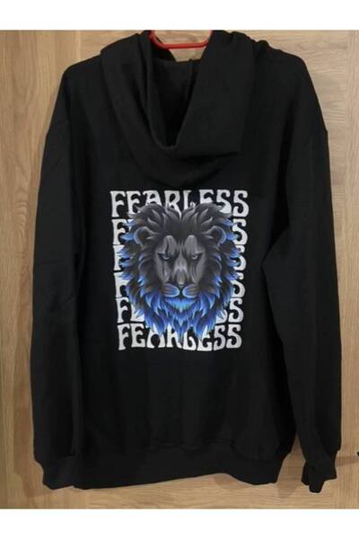 EDWOL Dtf Printed Unisex Long Sleeve Sweatshirt with Lion Object, Pockets and...