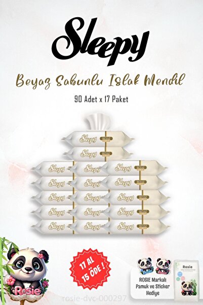 Sleepy CUMPĂRĂ 17 PLĂTĂ 15 Prosop umed parfumat cu săpun alb anii 90 și ROSIE