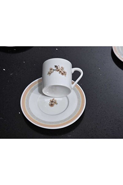 Porland Pink Flower Porcelain Coffee Set for 2 People 80 Cc