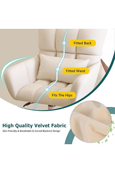 Saharaz Armless Office Desk Chair,Fabric Padded Modern Swivel with Wheels,Height Adjustable Wide Seat,Gray