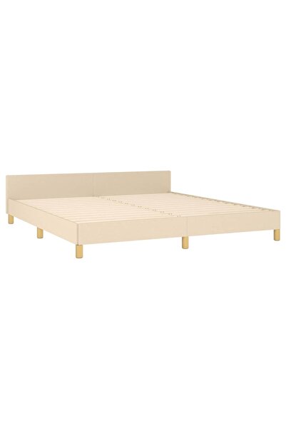 vidaxl Bed Frame without Mattress Cream 180x200 cm Super King Fabric