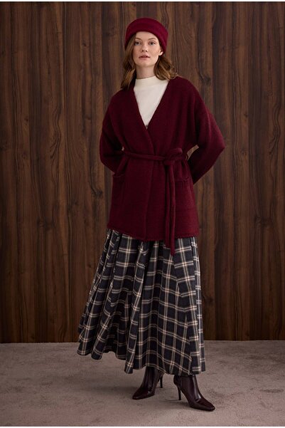 HEQA Cardigan din alpaca Burgundy
