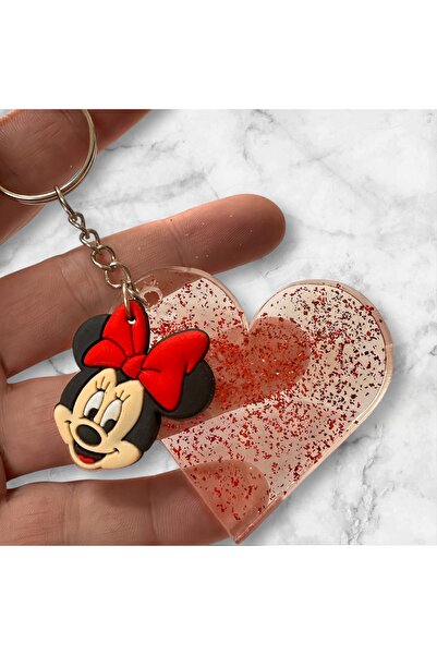 Buki'nin Atölyesi Breloc cu figurină inimă din epoxid, accesoriu pentru geant...