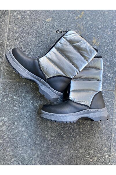 Aysun Ayakkabı Grey Outer Material Parachute Fabric Zipper Children's Boots