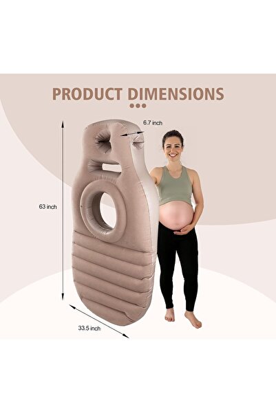 Saharaz Inflatable Pregnancy Pillow,Airbed/Float with Hole for Tummy,Gift for Pregnancy,165x70x25cm