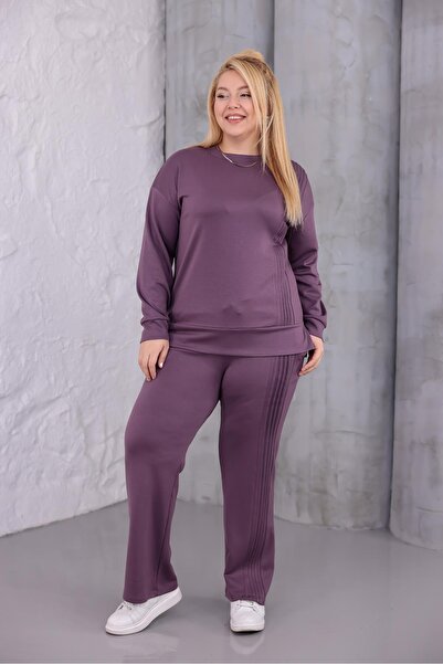 Siyezen Plus Size Modal Suit with Side Ties