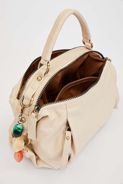 Levidor Cream Shoulder Bag with Multiple Accessory Details