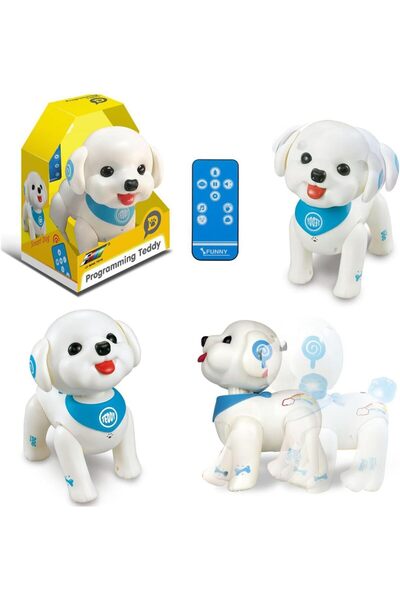 fitto Mini Electronic RC Dog Toy Robot – Interactive, Dance, Shake Head, Programmable Pet Robot