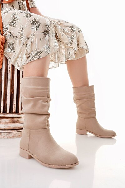Zerenyus Plodi Premium Gusseted Beige Suede Boots
