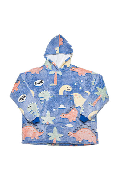 SMANIA Snughug Kids Fleece Blanket with Sleeves, Dinosaurs (glows in the dark)