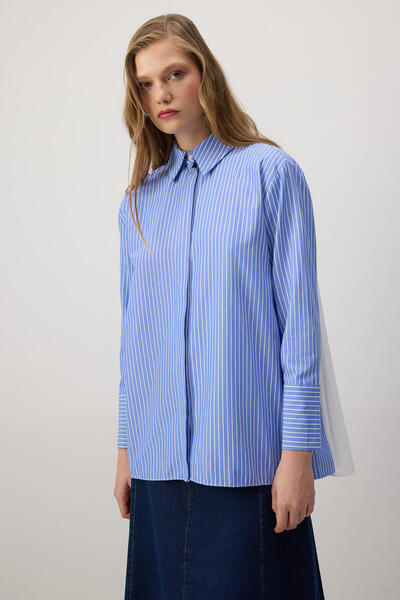 Touché Privé DETALII DE șifon în dungi OVER supradimensionat LEK