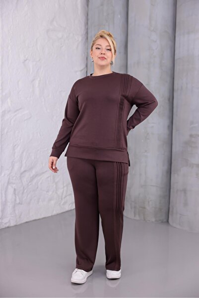 Siyezen Plus Size Modal Suit with Side Ties