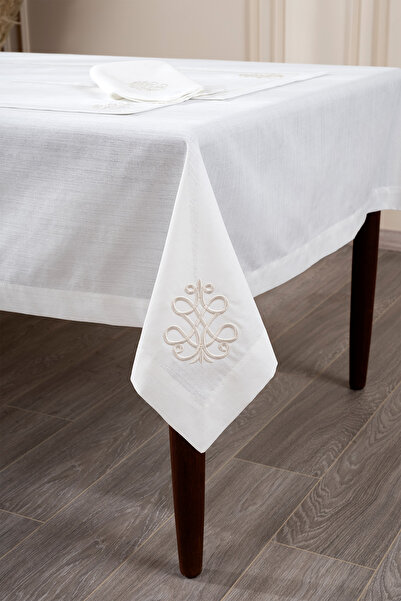 Koza Home Royal white embroidered tablecloth 160x260 2560
