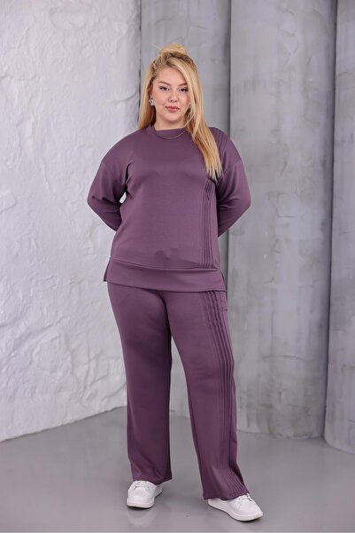 Siyezen Plus Size Modal Suit with Side Ties