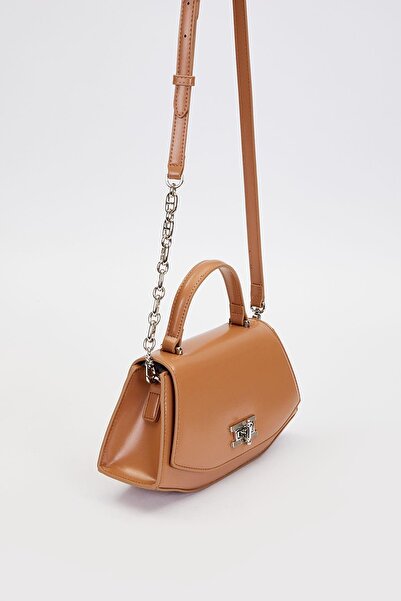 Levidor Brown Geometric Model Shoulder Bag