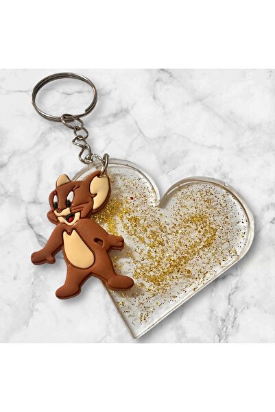 Buki'nin Atölyesi سلسلة مفاتيح على شكل قلب من الإيبوكسي، إكسسوار جذاب للحقائب...