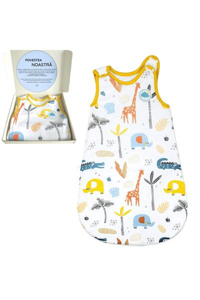 Miriboo Sleeping Bag for Babies and Children, 6-12 months, Winter, 1.5 TOG, 100% Cotton, Temperature Indicator