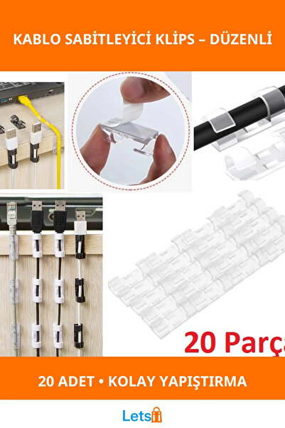 Letsii مجموعة مشابك تثبيت الكابلات 20 قطعة