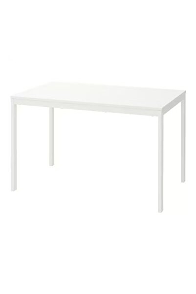 MAAS Modern rectangular wooden table with metal legs, suitable for dining and living rooms, multi-purpose, measuring 107x70x76