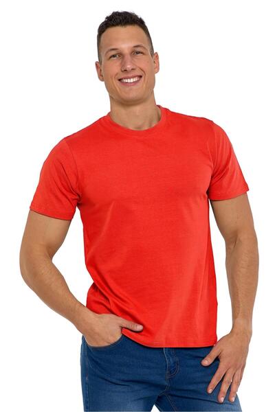 MORAJ T-Shirt Classic Men's Red Cotton Short Sleeve M