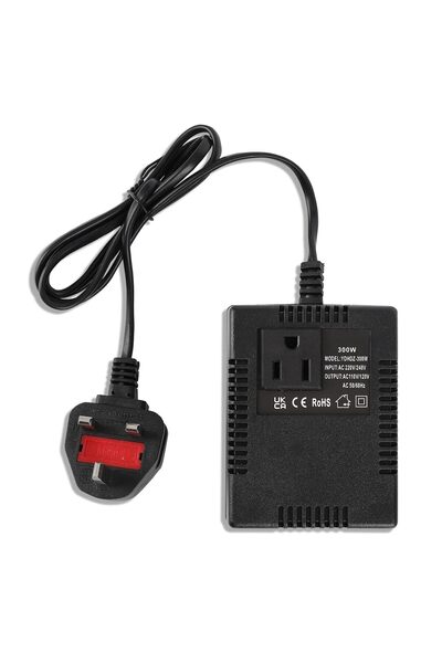 AZONEE محول خفض الجهد 300 واط من 220 فولت إلى 110 فولت (قابس المملكة المتحدة)...