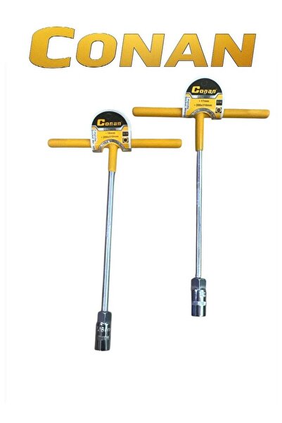 CONAN Set of 2 T-Handle Socket Wrenches (16mm & 17mm) Cr-V Steel