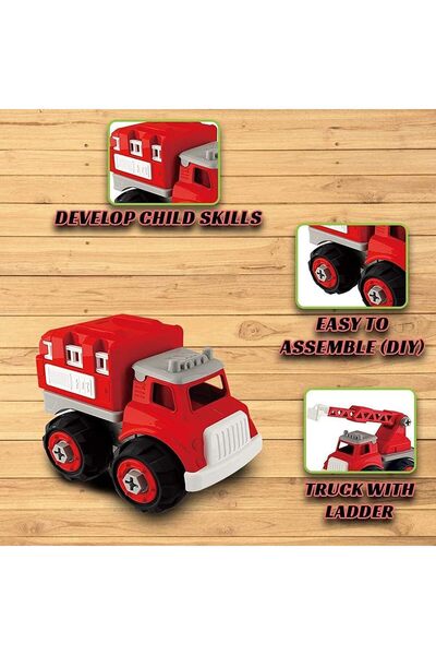 Generic FITTO Take Apart Fire Truck Playset with Screwdriver - STEM Toy for 3+ Years