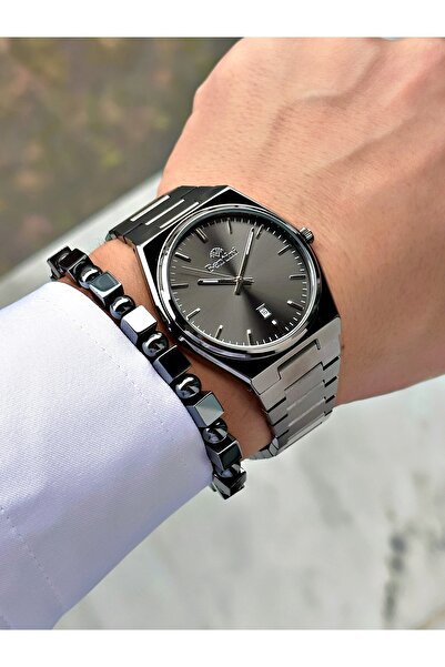 Bentini Men's Wrist Watch with Calendar – Steel Band, 3 Atm Water Resistant, 2-Year Warranty, Gift Bracelet