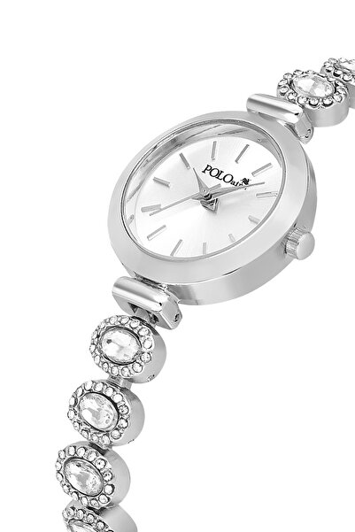 Polo Air ساعة يد نسائية فاخرة بسوار حجري فضي اللون PL-1574B2x
