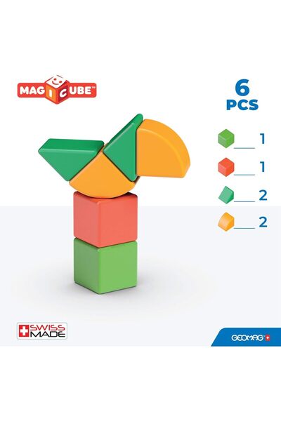 GEOMAG 200 Magnetic Toy, Green, Yellow, Orange