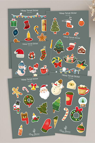 tinystoriestr Set de autocolante tematice de Anul Nou - 6 bucăți / Agendă, Ca...