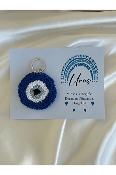 Puffybaby Nazar Boncuğu Punch Hediyelik Anahtarlık - Yenidoğan - 15 Adet