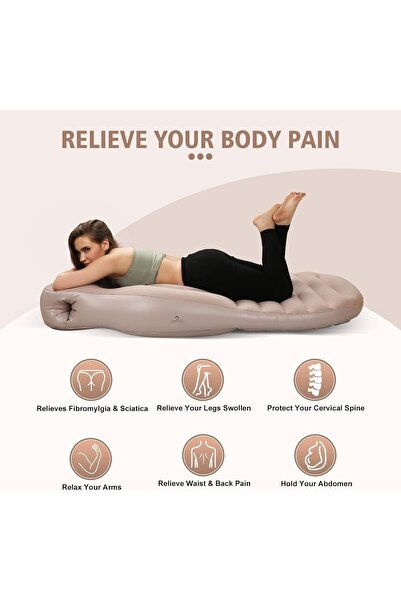 Saharaz Inflatable Pregnancy Pillow,Airbed/Float with Hole for Tummy,Gift for Pregnancy,165x70x25cm