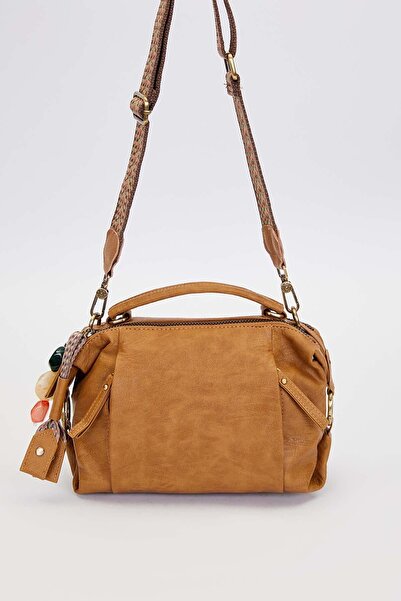 Levidor Brown Shoulder Bag with Multiple Accessory Details