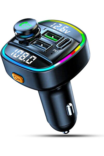 Timebox FM modulator, hands-free, fast car charger, Type-C, 2x QC3.0, BT 5.0, black