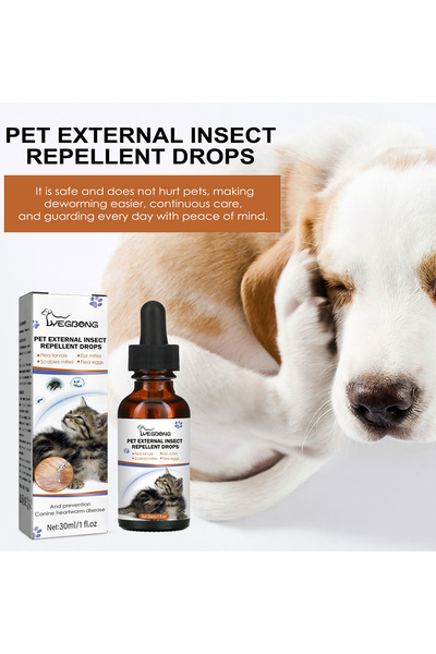 YEGBONG 30ml Flea Tick Treatments Pet External Insects Repellent Drop Anti-Flea for Cats Dogs