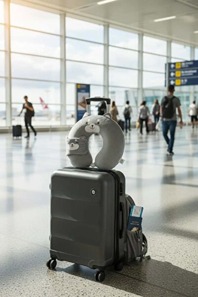 Miniso Sevimli Hayvan Serisi Uyku Gözlüklü Hafızalı Boyun Yastığı