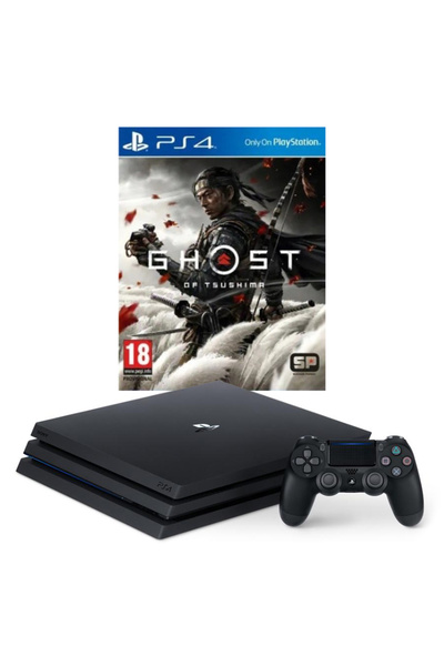 Sony Consolă PlayStation 4 Pro 1TB Neagră – Resigilată + joc Ghost of Tsushima