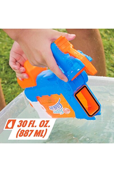 Nerf Super Soaker Flip Fill Water Blaster - 4 Spray Styles, Fast Fill, 30 oz Tank