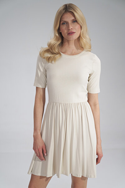 Figl Summer dress with short sleeves - Ecru dress M751 size S