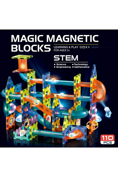 Giftry CADOU: Set de Constructie Magnetic cu lumini - 110 piese + cadou 1 set DART BOARDS ELEFANT