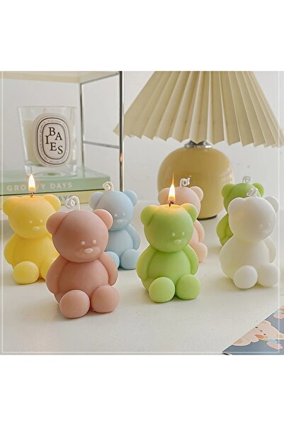 Flippy Scented Candle - Bear Model, Yellow, Jasmine Scent, 5.5x3.6x4 cm