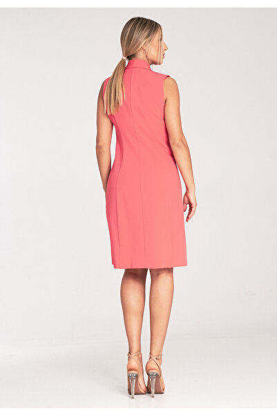 Figl Midi blazer dress - elegant buttoned dress - coral dress M1067 size M